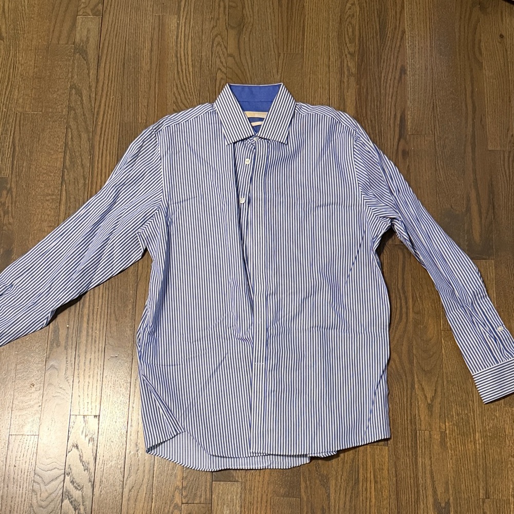 MICHAEL Michael Kors Navy Striped Button Down Shirt